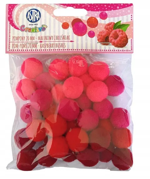 POMPONY 20MM MALINOWY CHRUŚNIAK Astra