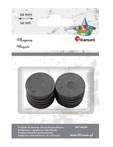 Magnesy okrągłe czarne śr. 20 mm 10 szt.