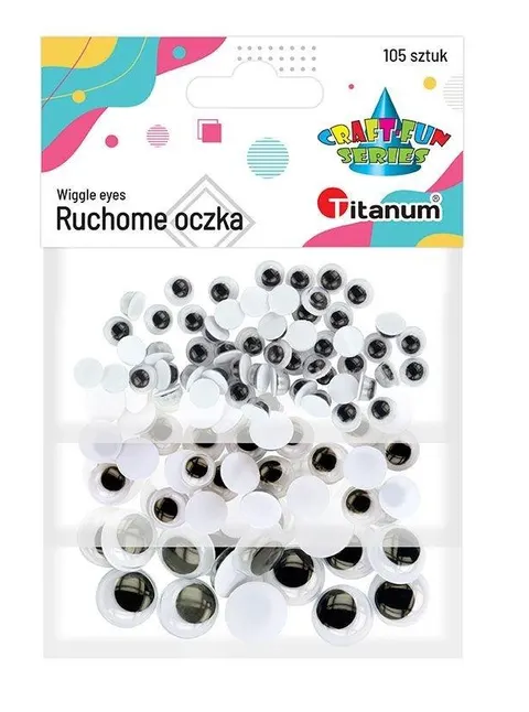 RUCHOME OCZKA DEKORACYJNE 3 ROZMIARY 105 SZT. MIX