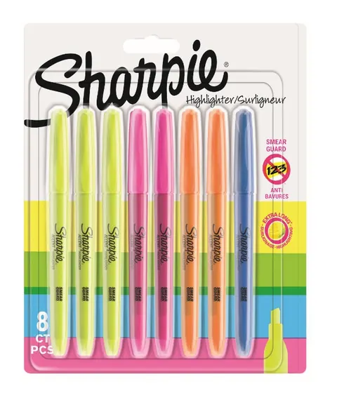 Sharpie zakreślacze 4 kolory 8 sztuk