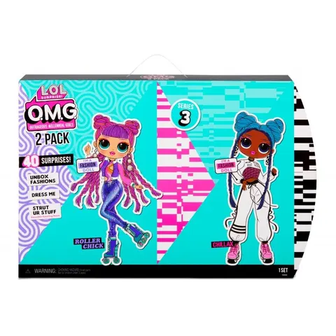 L.O.L. SURPRISE - 2 Lalki O.M.G. Roller Chick i Chillax 2-PAK OMG LOL Seria 3
