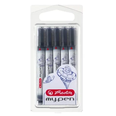 Naboje niebieskie do pióra atrament 5 sztuk Herlitz