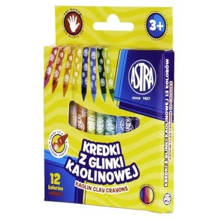 Kredki z glinki kaolinowej, 12 kolorów