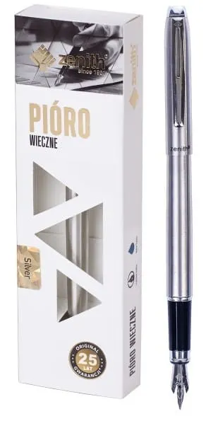 Pióro wieczne stalowe srebrne eleganckie - Zenith silver