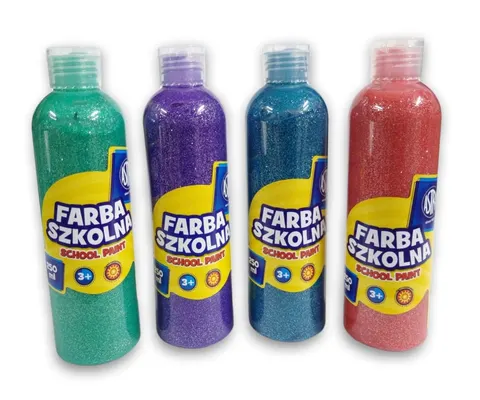 Zestaw farb brokatowych 4 kolory 250 ml Astra