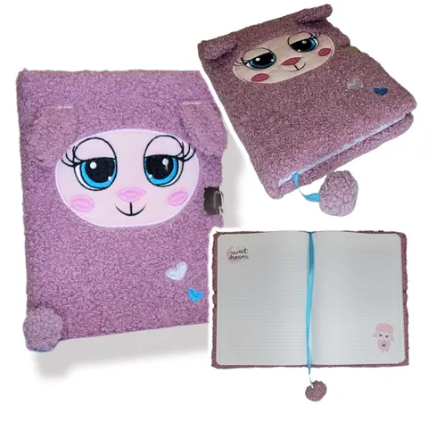 Pamiętnik z kłódką włochacz Owieczka Cute Lamb notes A5/96k