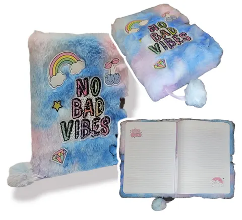 Pamiętnik z kłódką włochacz Good Vibes pastel notes A5/96k