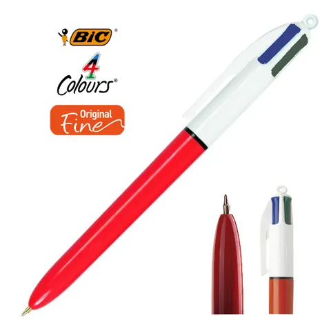 Długopis 4-kol. 4 Colours Fine czerw. wkł. czar., nieb., czerw., ziel., BiC