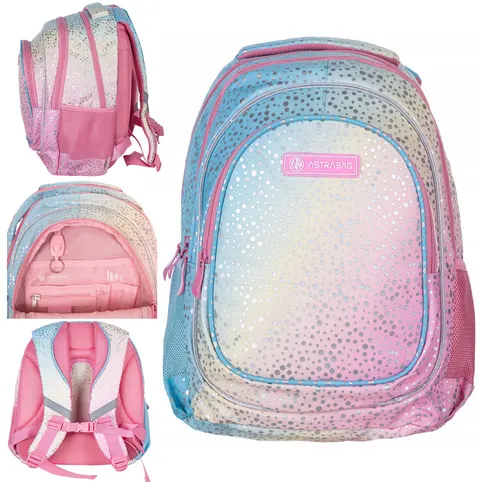 Plecak szkolny trzykomorowy pastel ombre rainbow dust Astrabag - Nowość 2022