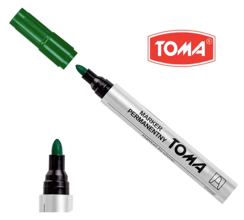 Marker Permanentny 1,5mm zielony okrągły TOMA TO-090