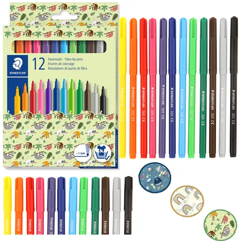 Flamastry pisaki szkolne 12 kolorów Staedtler Pattern Mix