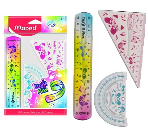 Zestaw geometryczny elastyczny 3 elementy mini Maped
