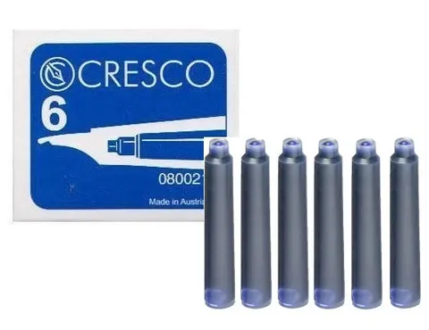 Naboje do pióra atramentowe niebieskie 6 sztuk Cresco