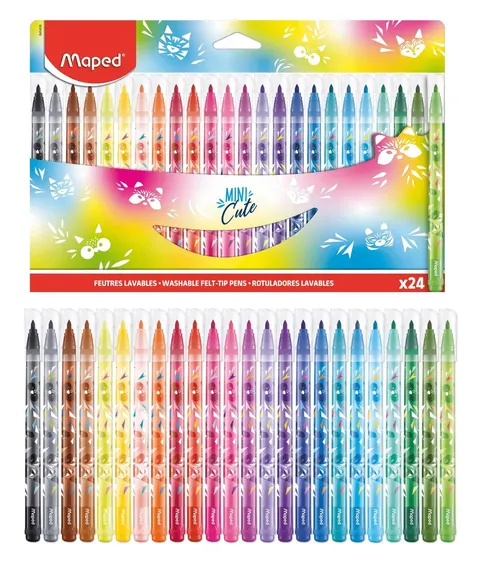Flamastry pisaki 24 kolory Maped Mini Cute zwierzaki