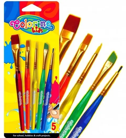 Zestaw pędzelki szkolne 5 sztuk do farb Colorino