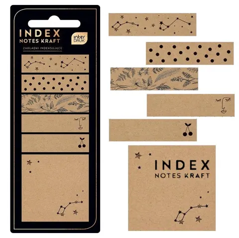 Zakładki indeksujące naklejki KRAFT notes Interdruk 120 szt.
