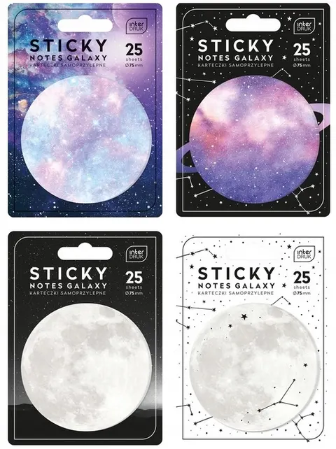 Karteczki samoprzylepne naklejki GALAXY notes Interdruk 25 szt.