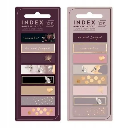 Zakładki indeksujące naklejki Satin Gold notes Interdruk 200 szt.