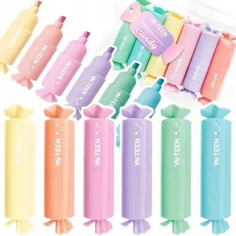 Zakreślacze pastelowe MINI CANDY 6 kolorów pastel cukierki