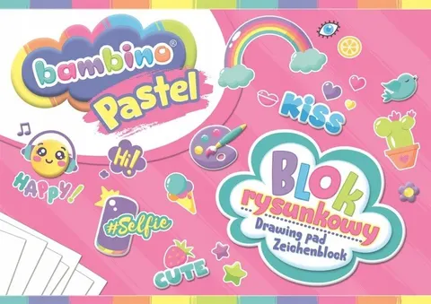 Blok rysunkowy biały A4 20k 80g Bambino Pastel