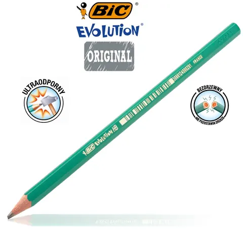 Ołówek szkolny BIC HB niełamliwy Evolution bez gumki
