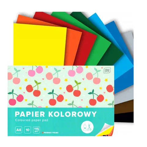 Zeszyt papierów kolorowych wycinanka A4 10k 115g Interdruk