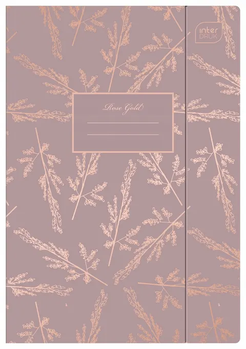 Teczka A4 z gumką na dokumenty Metallic Rose Gold Interdruk