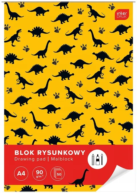 Blok A4 biały rysunkowy XL 50 kartek 90g mix chłopięcy Interdruk