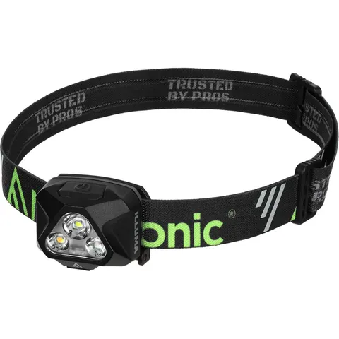 Latarka czołowa akumulatorowa LED 430 lm MacTronic ILLUMA USB-C CZARNY