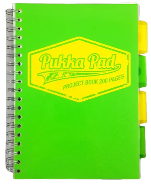 Kołozeszyt Pukka Pad B5 4 przekładki 100k neon zielony