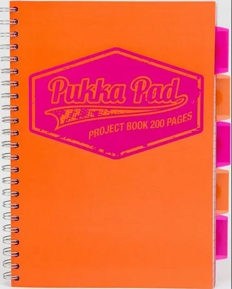 Kołozeszyt Pukka Pad B5 4 przekładki 100k neon pomarańczowy