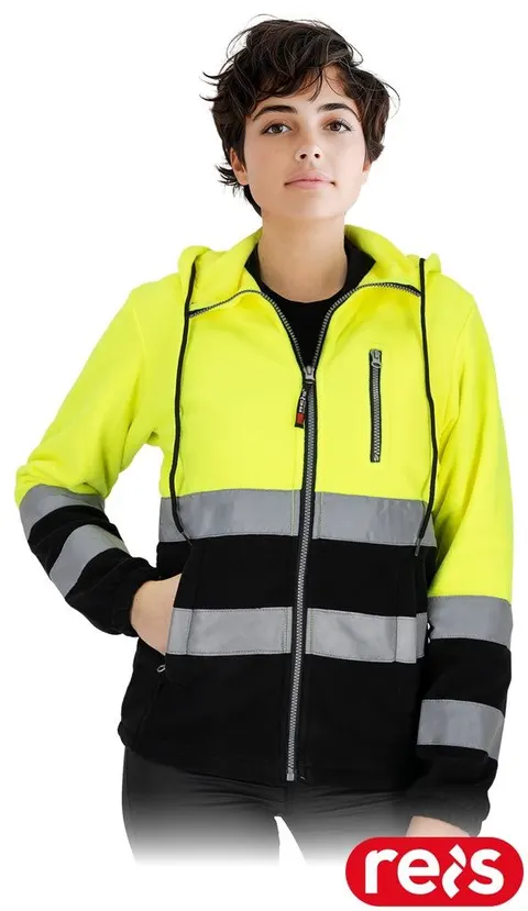 Bluza z polaru damski mantis-hd żółto-czarny