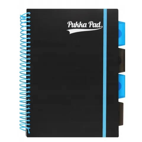 Kołozeszyt Pukka Pad B5 4 przekładki 100k czarny NEON blue