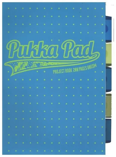 Kołozeszyt Pukka Pad A4 przekładki 100k Neon Dots niebieski