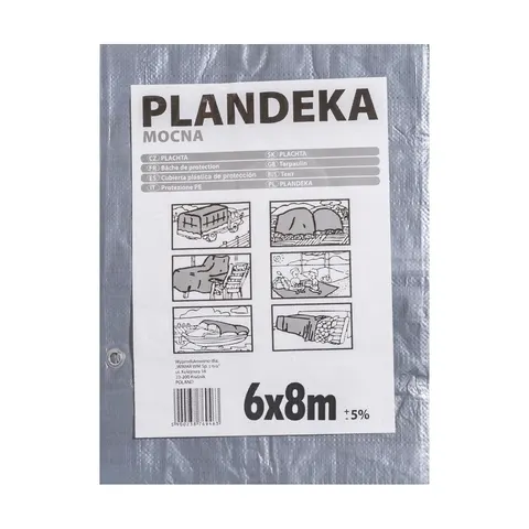Plandeka tarp-110 srebrny 6x8 m
