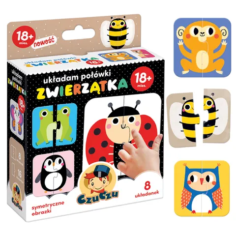 Pierwsze puzzle dla dzieci CzuCzu połówki Zwierzątka 18m+