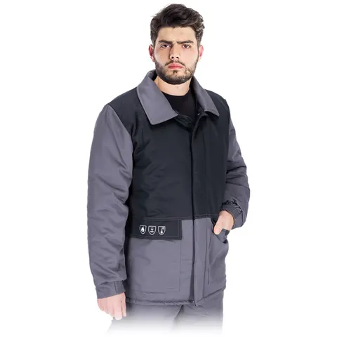 Bluza ochronna ocieplana trudnopalna, antyelektrostatyczna WINSAFE-J L SZARO-CZARNY