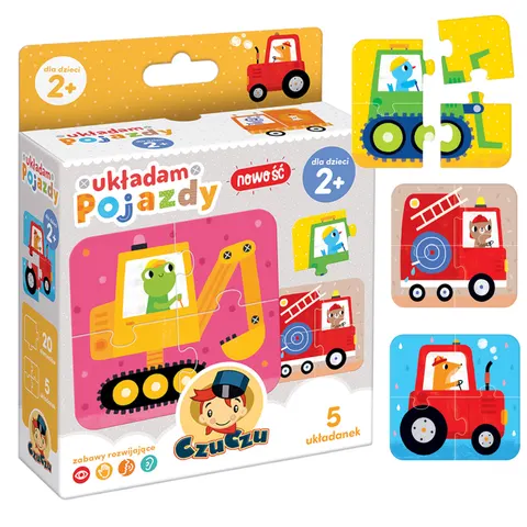 Puzzle dla dzieci CzuCzu Pojazdy 2+ zestaw prezent