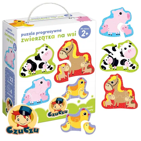 Puzzle dla dzieci CzuCzu progresywne Zwierzątka na wsi 2+ zestaw