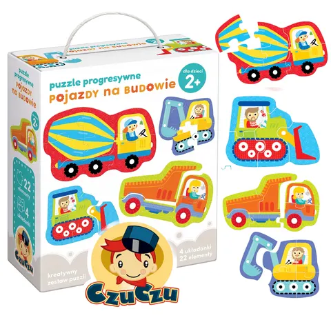 CzuCzu: Puzzle progresywne - Pojazdy na budowie 2+