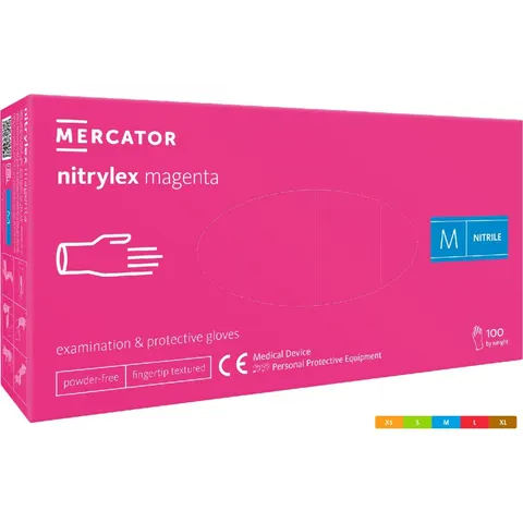 Rękawice nitrylowe 8% vat rmm-nitmagenta nitryl różowy