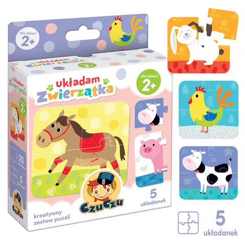 Puzzle dla dzieci CzuCzu Układam Zwierzątka 2+