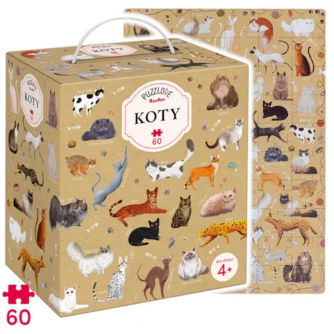 Puzzle dla dzieci KOTY CzuCzu 60 elementów 4+ puzzle rodzinne