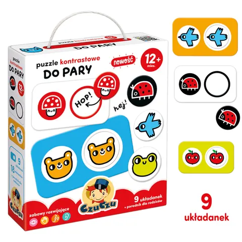 Puzzle dla dzieci CzuCzu kontrastowe do pary 1+ zestaw
