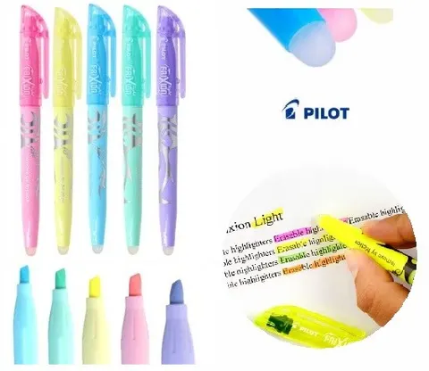 Zestaw zakreślaczy pastelowych 5 kolorów pilot frixion