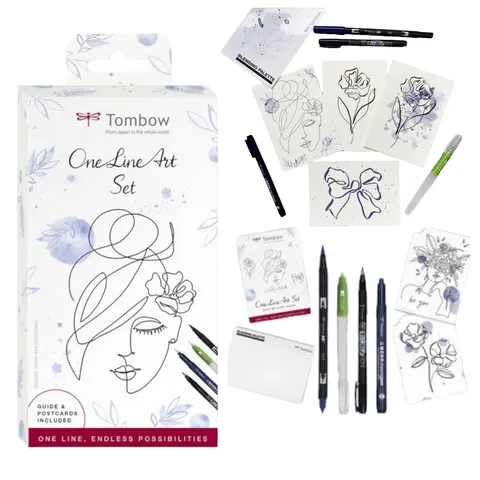 Zestaw do kaligrafii rysowania TOMBOW ONE LINE ART SET 9 elementów