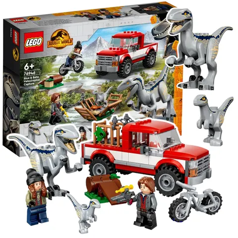 LEGO Jurassic World 76946 - Schwytanie welociraptorów Blue i Bety