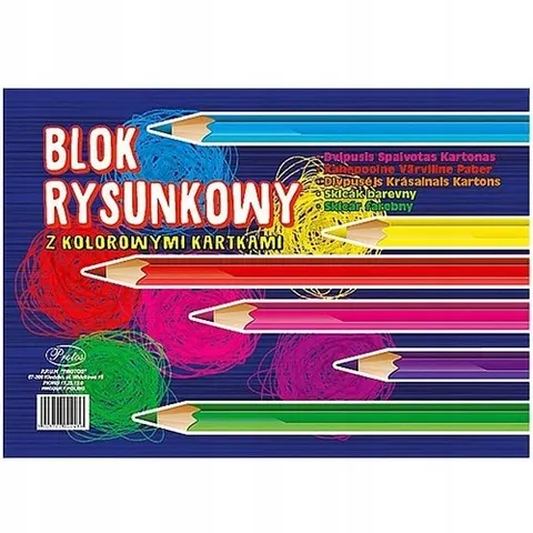 Blok rysunkowy kolorowy A4 20 ark. 80g/m Protos