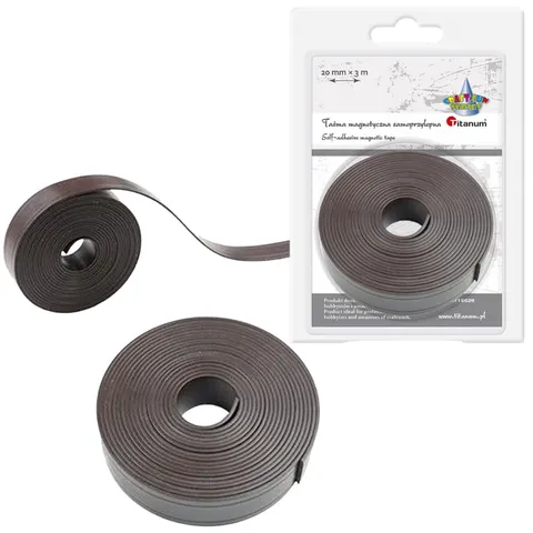 Taśma magnetyczna samoprzylepna czarna kreatywna magnes 3m x 20mm Titanum