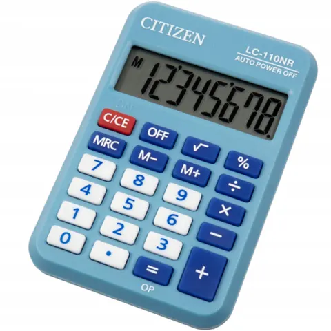 Kalkulator szkolny kieszonkowy mini mały niebieski CITIZEN LC-110NR